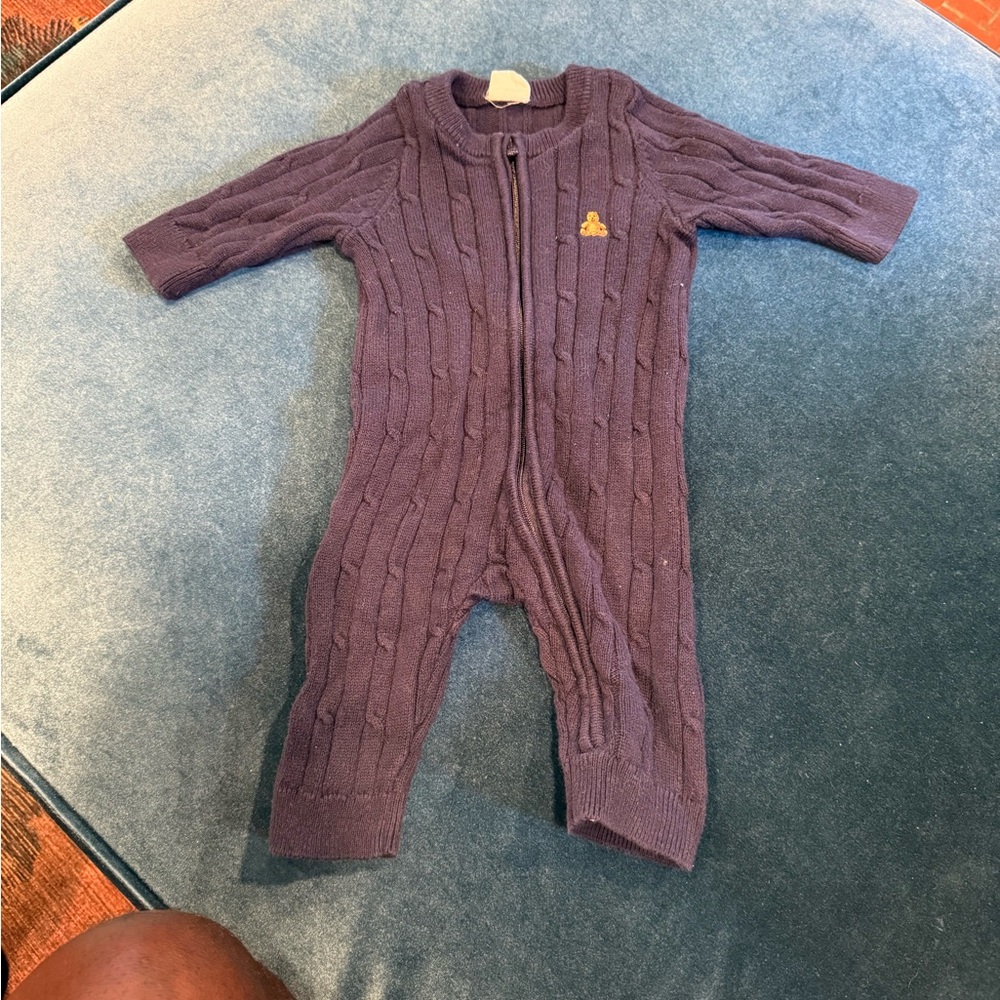 Navy Blue Cable Knit Kids One Piece